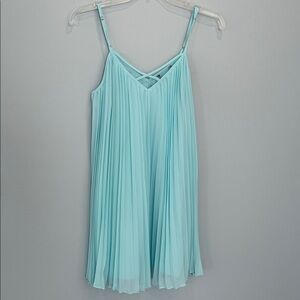 Guess Light Blue Pleated Dress with Spaghetti straps, Size M, EUC